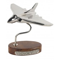 Vulcan Plane On wooden Base Nickel Plated - 19cm *Slight Imperfections *