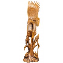 Hand Carved  Wooden Eagle - Suar Wood - 158cm