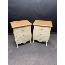 Loire Antique Cream French 3 Drawer Bedside POLISHED  65cm *** 1 PAIR ****